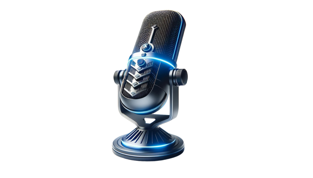 Professional gaming microphone with blue LED detailing