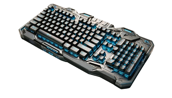Mechanical gaming keyboard with blue LED backlighting