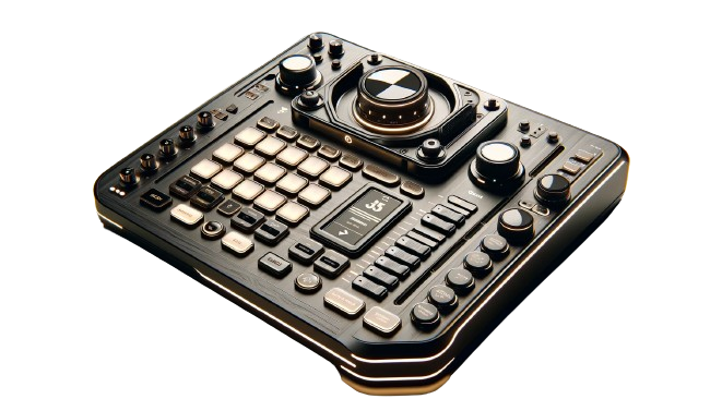 Futuristic streaming deck with customizable buttons and LED screen